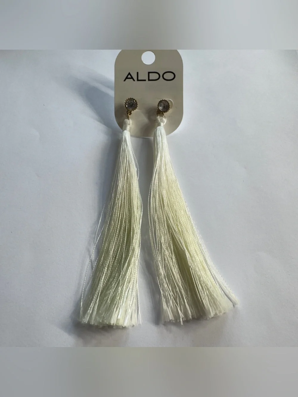 11cm ALDO Cream Tassel Statement Earrings